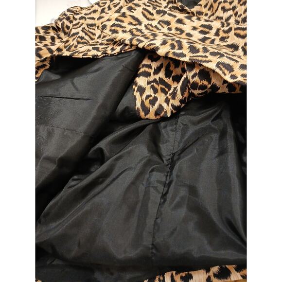 Leopard Blazer Power Jacket Sz 10 Animal Print Career Office Cocktail Luxe Punk - Picture 10 of 16